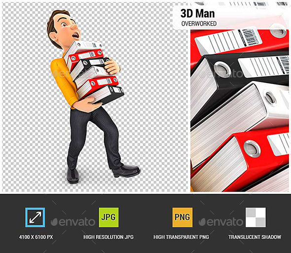 GraphicRiver 3D Man Overworked 20899341