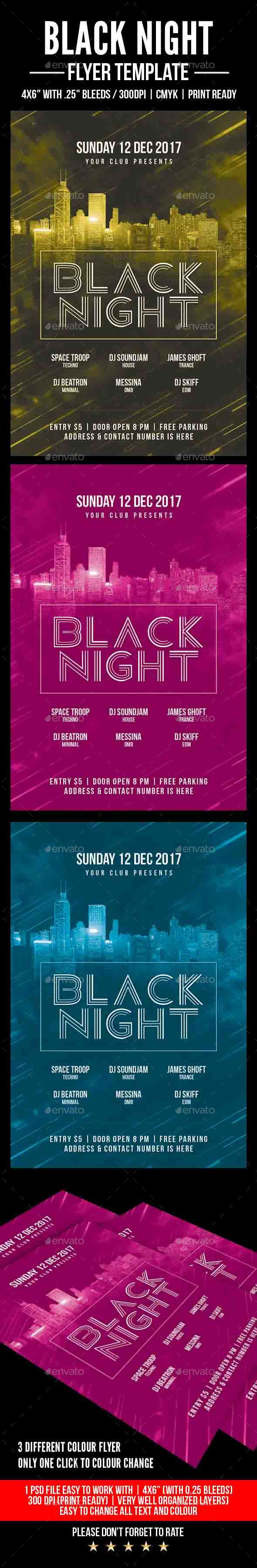Black Night Flyer - Events Flyers