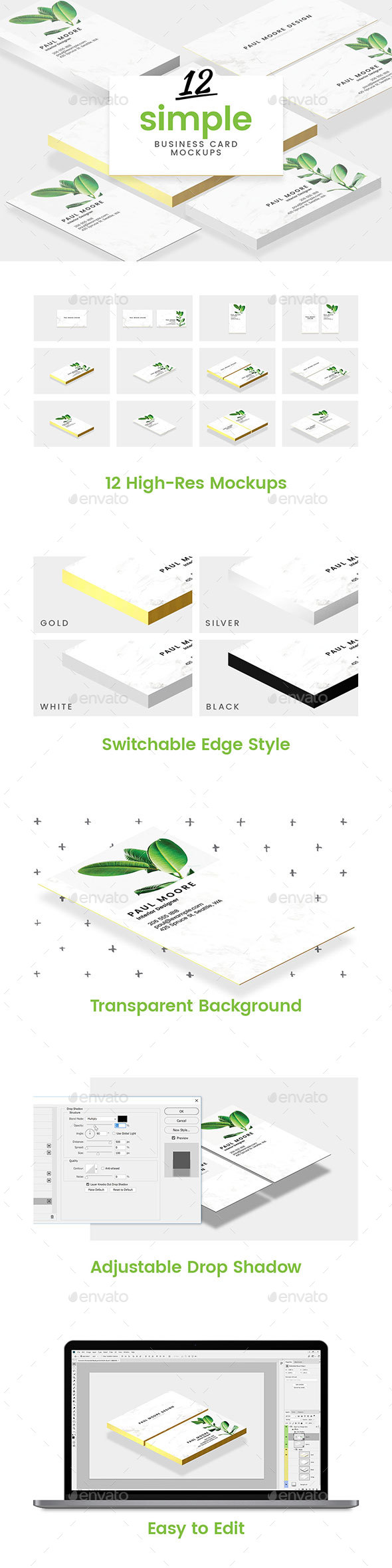 12 Simple Business Card Mockups - Business Cards Print