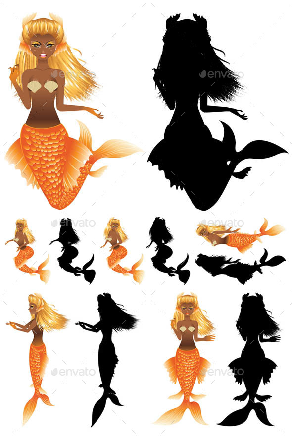 Gold Fish Tail Mermaid