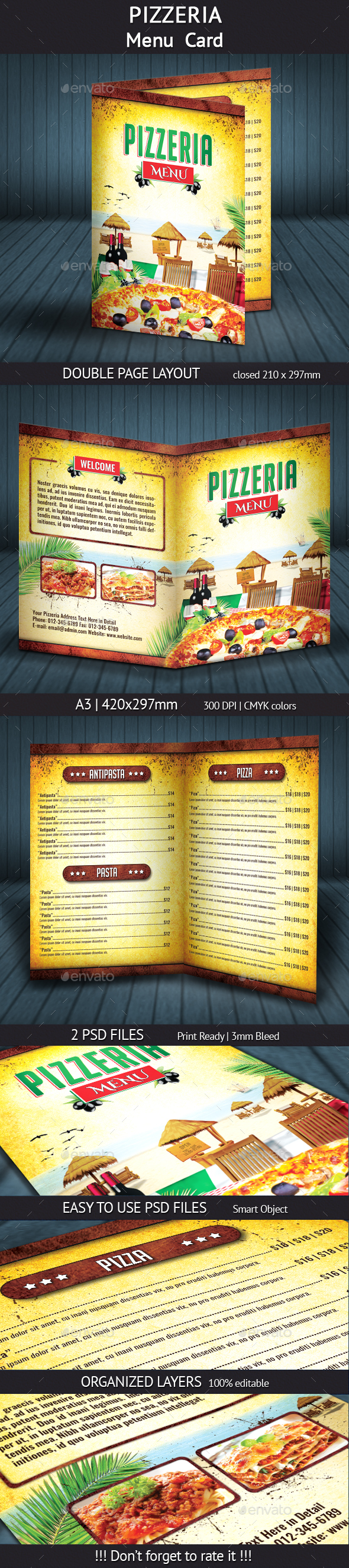 Pizzeria Menu Card (A4)