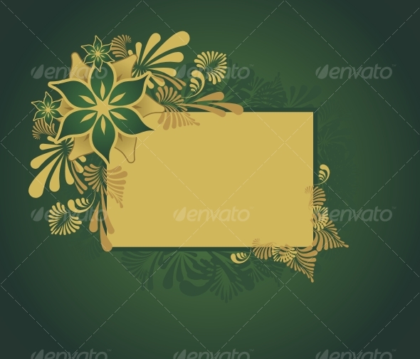 Golden floral frame - Backgrounds Decorative