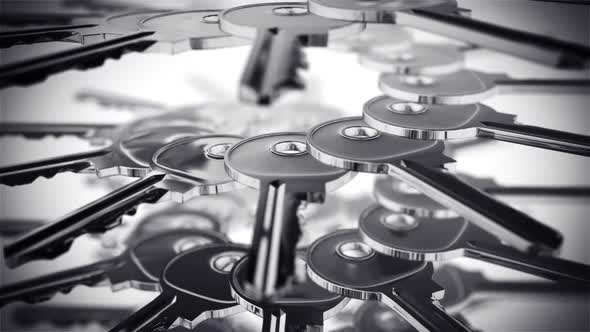 Infinite keys stack looking like an endless round stairway. Loopable. HD alt