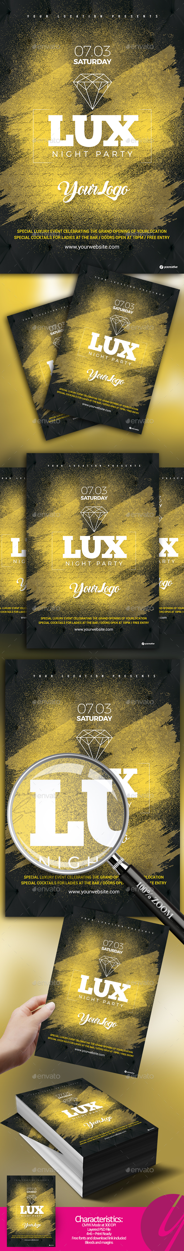 Lux Night Party - Events Flyers