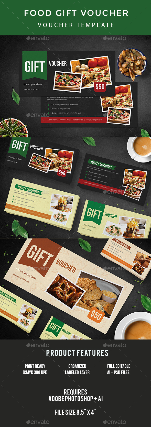 Food Gift Voucher - Loyalty Cards Cards & Invites