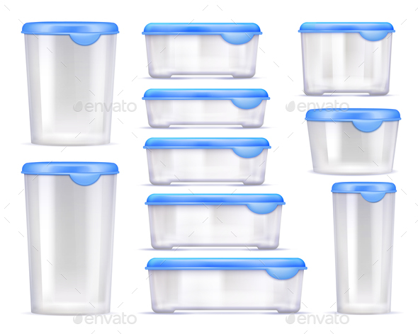 GraphicRiver Food Containers Realistic Icon Set 20903492