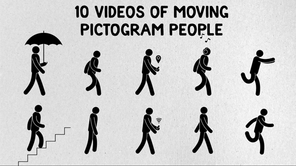 10 Moving Pictogram People