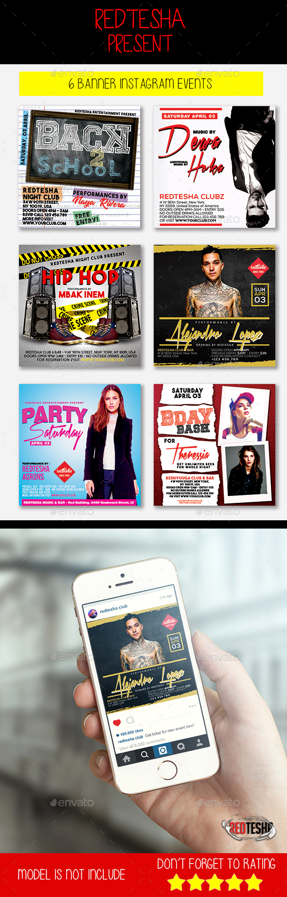 Instagram Banner Events - Banners & Ads Web Elements