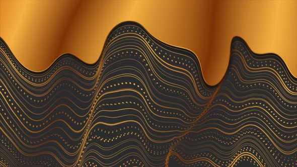 Abstract Tech Luxury Golden Futuristic Waves