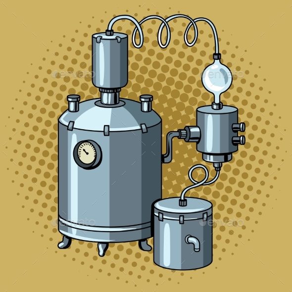 GraphicRiver Alcohol Mashine Pop Art Vector Illustration 20904322