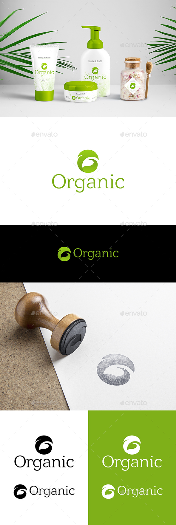 Organic Logo Green Leaf Logo Template - Nature Logo Templates