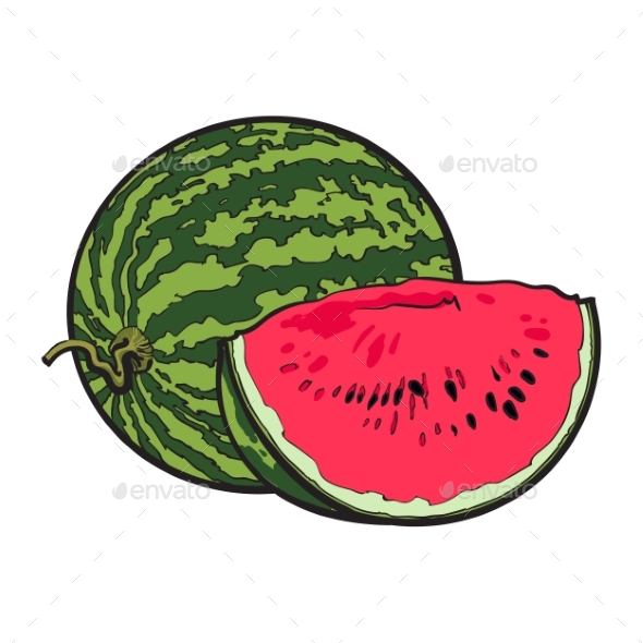 GraphicRiver Ripe and Juicy Watermelon Isolated on White 20904764