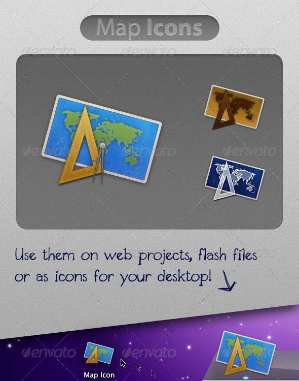3 Map Icons - Man-made objects Objects
