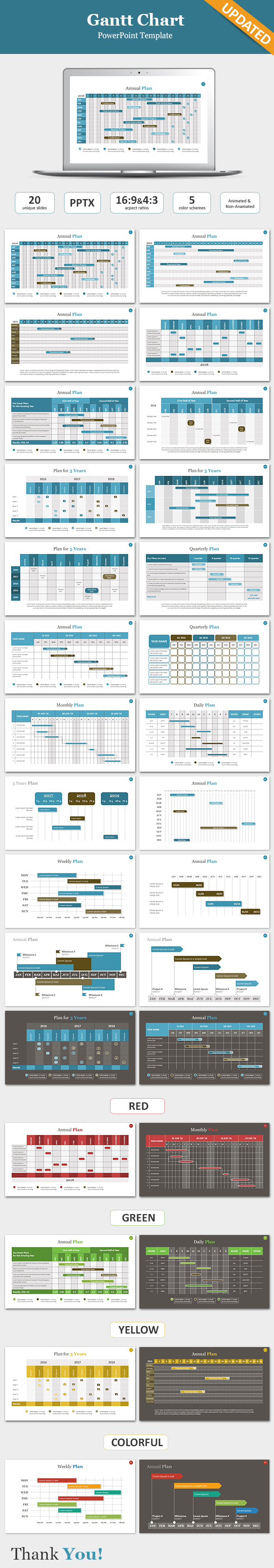 Gantt Chart PowerPoint Template - PowerPoint Templates Presentation Templates