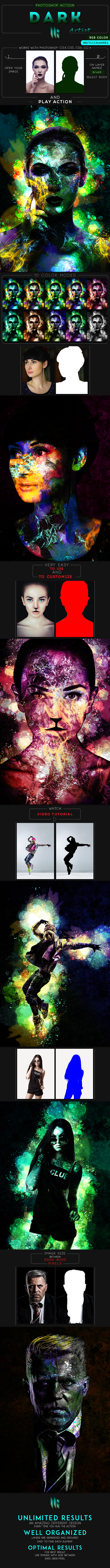 Dark Artist Photoshop Action - Photo Effects Actions