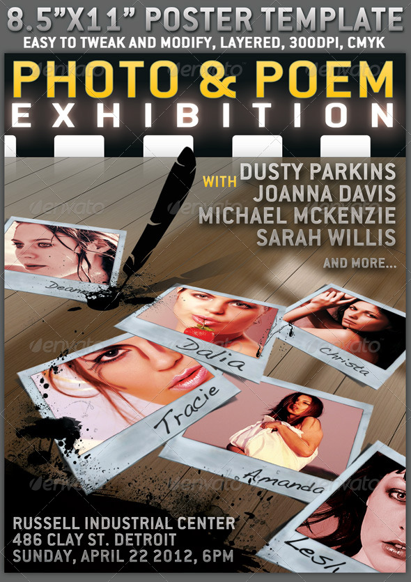 8.5"x11" poster template - easy to modify - Clubs & Parties Events