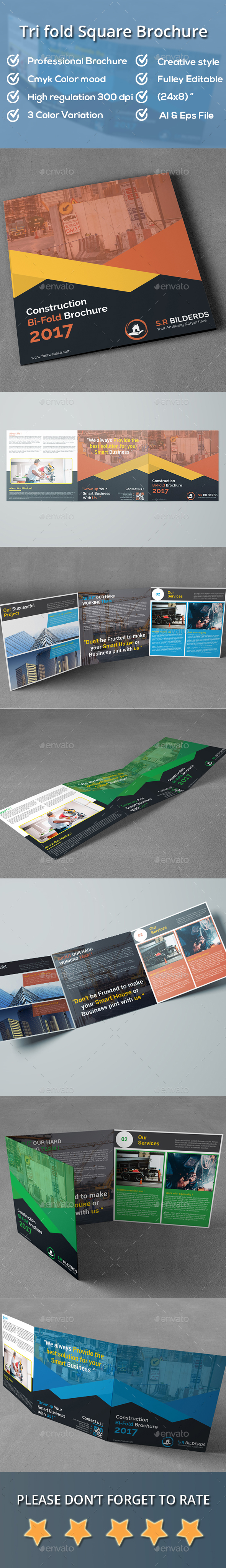 Tri-fold Square Brochure - Brochures Print Templates