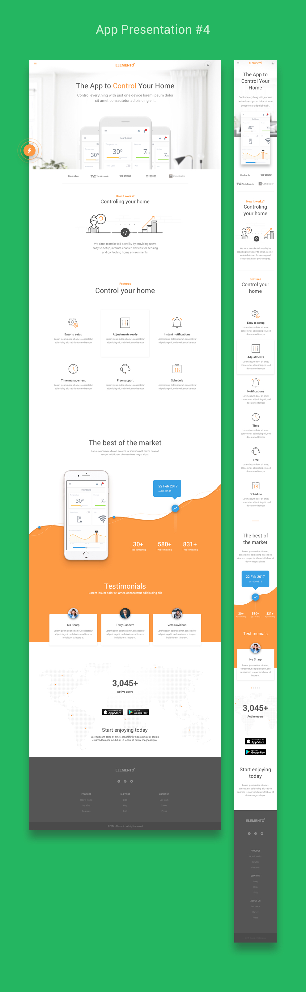 Elemento - Multi-Purpose Template for Startups - Sketch Template by ...