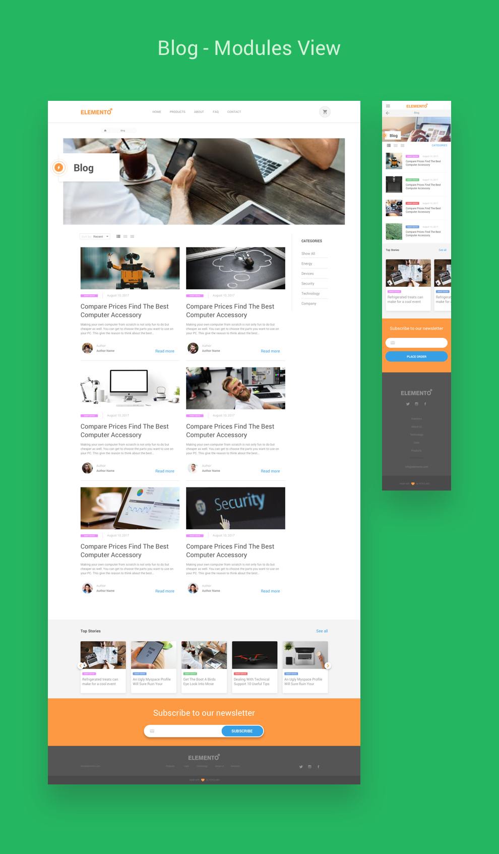 Elemento - Multi-Purpose Template for Startups - Sketch Template by ...