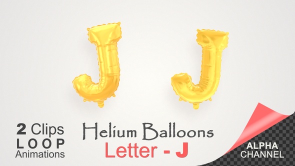 Helium Gold Balloons With Letter – J