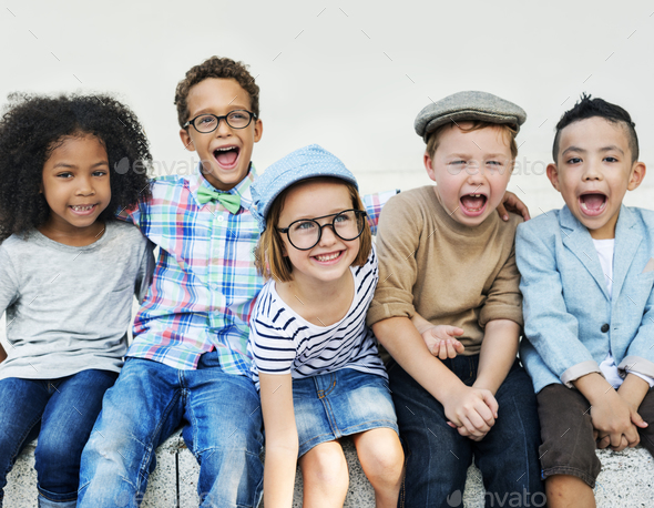 Happy kids in the park - Stock Photo - Images