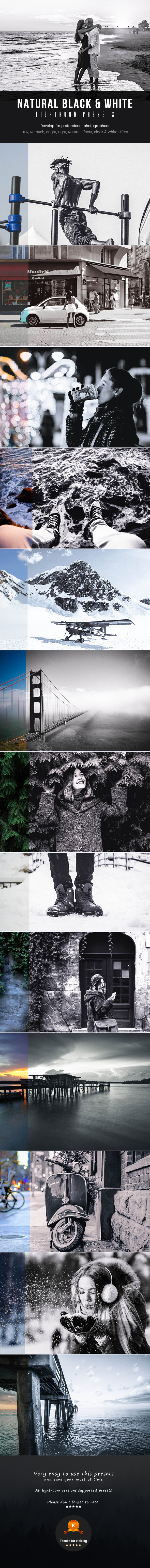 GraphicRiver Natural Black & White Lightroom Presets 20907682 GraphicRiver Natural Black & White Lightroom Presets 20907682