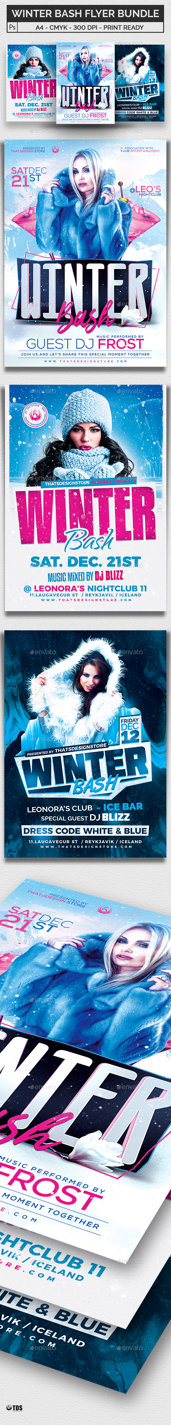 Winter Bash Flyer Bundle - Clubs & Parties Events