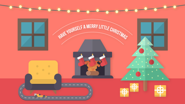 Flat ChristmasNew Year - VideoHive 20908804