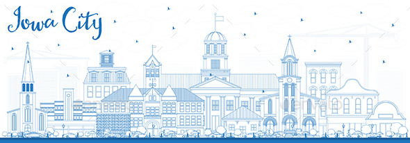 GraphicRiver Outline Iowa City Skyline with Blue Buildings 20908930 GraphicRiver Outline Iowa City Skyline with Blue Buildings 20908930