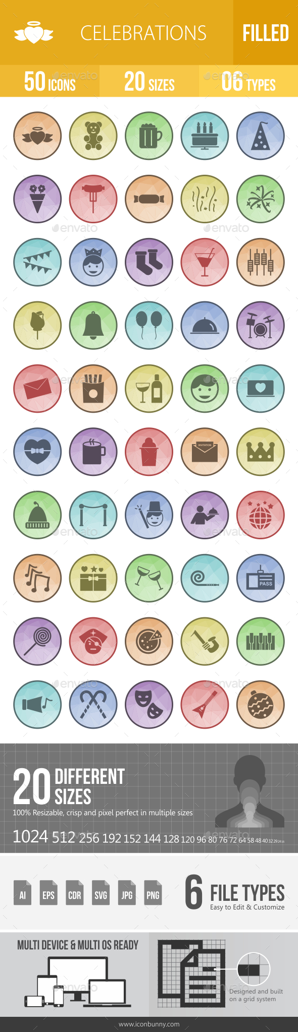 GraphicRiver Celebrations Filled Low Poly B G Icons 20908966 GraphicRiver Celebrations Filled Low Poly B G Icons 20908966