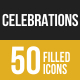 Celebrations Filled Low Poly B/G Icons