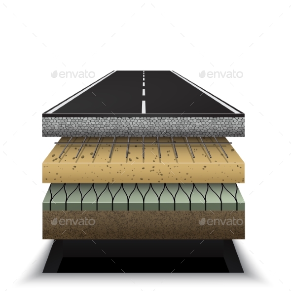 GraphicRiver Section of Asphalt Road Pavement Layers 20909012