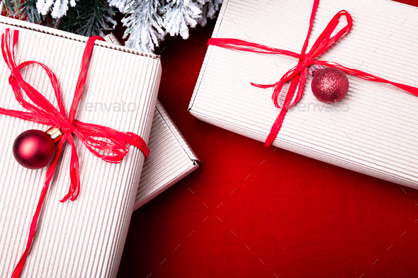 Christmas gift box. - Stock Photo - Images