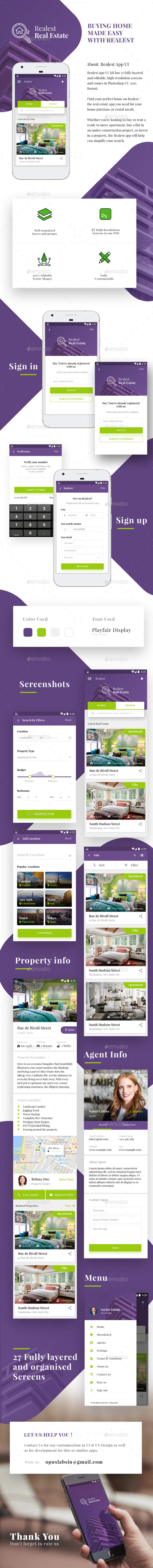 Real Estate App Android & iOS UI | Realest