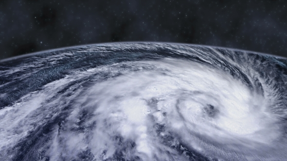 Hurricane Storm Tornado Over the Earth From Space alt