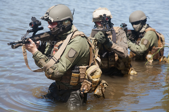 special forces in the water - Stock Photo - Images