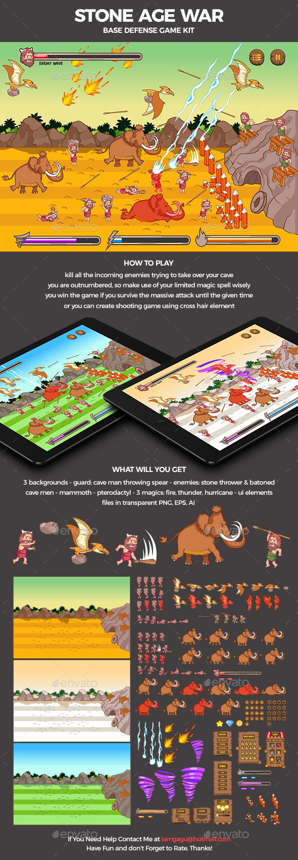 Stone Age War Base Defense - Game Kits Game Assets