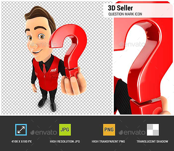 GraphicRiver 3D Seller Holding a Question Mark Icon 20910670 GraphicRiver 3D Seller Holding a Question Mark Icon 20910670
