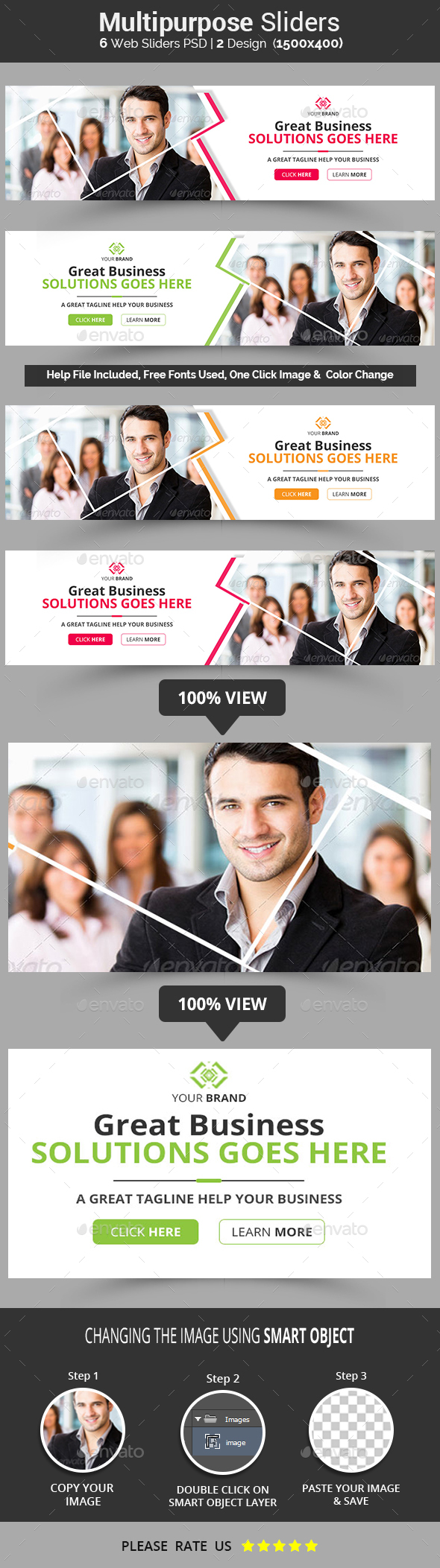 Multipurpose Business Sliders - Sliders & Features Web Elements