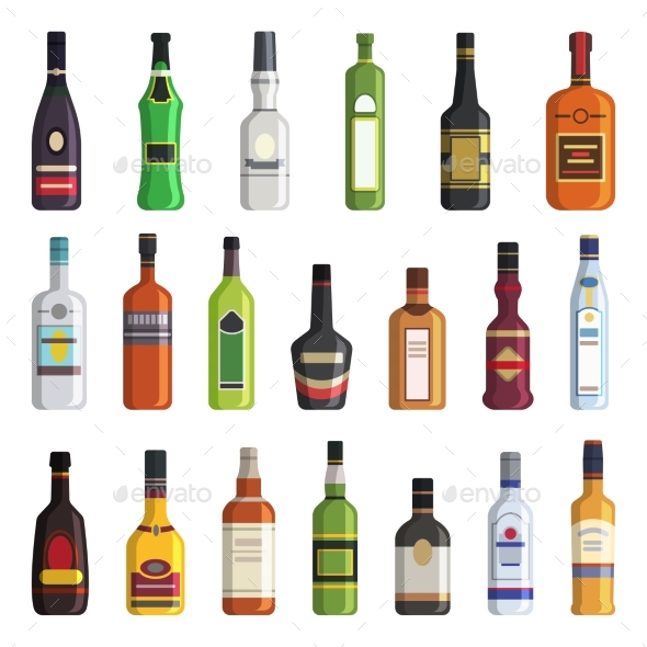 Liqueur Bottles - Man-made Objects Objects