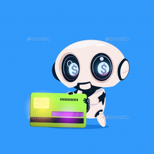 GraphicRiver Robot Holds Credit Card 20911927 GraphicRiver Robot Holds Credit Card 20911927