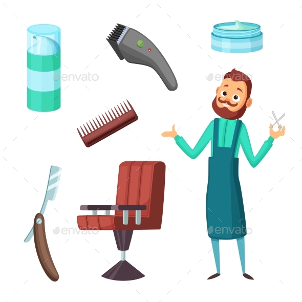 Barber at Work - People Characters