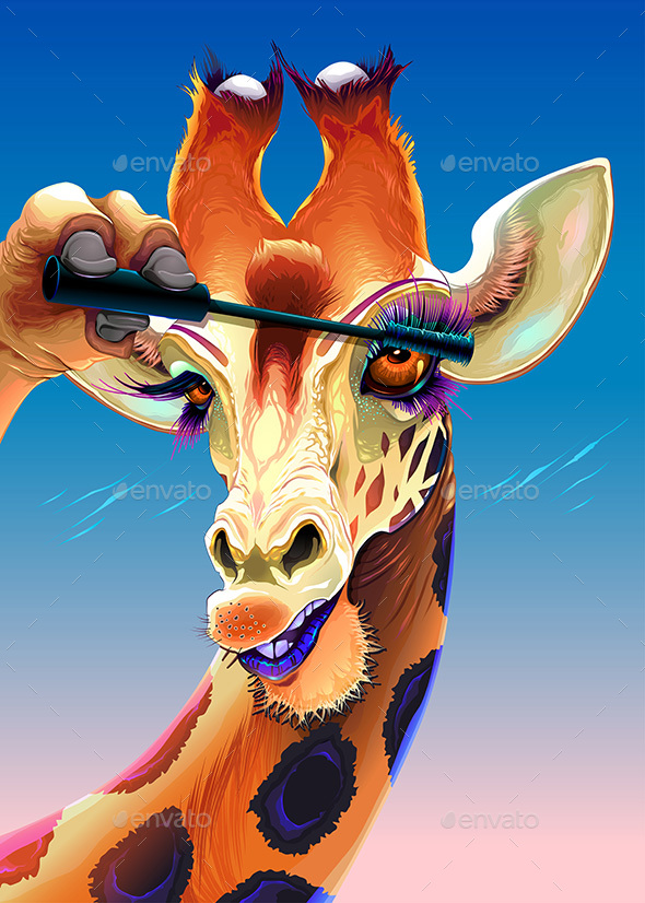 GraphicRiver Giraffe is Applying the Mascara on her Eyelashes 20912307 GraphicRiver Giraffe is Applying the Mascara on her Eyelashes 20912307