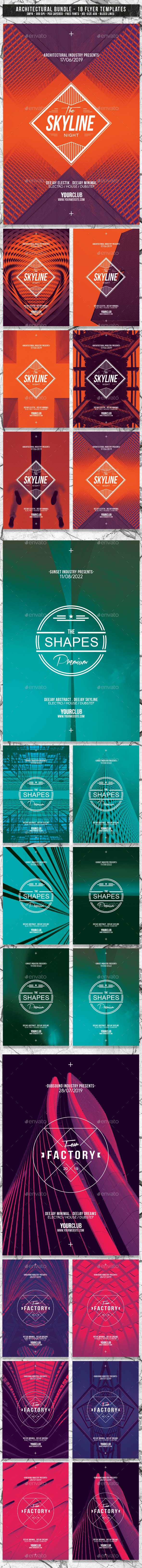 Architectural Bundle | 18 Premium Flyer PSD Templates - Events Flyers