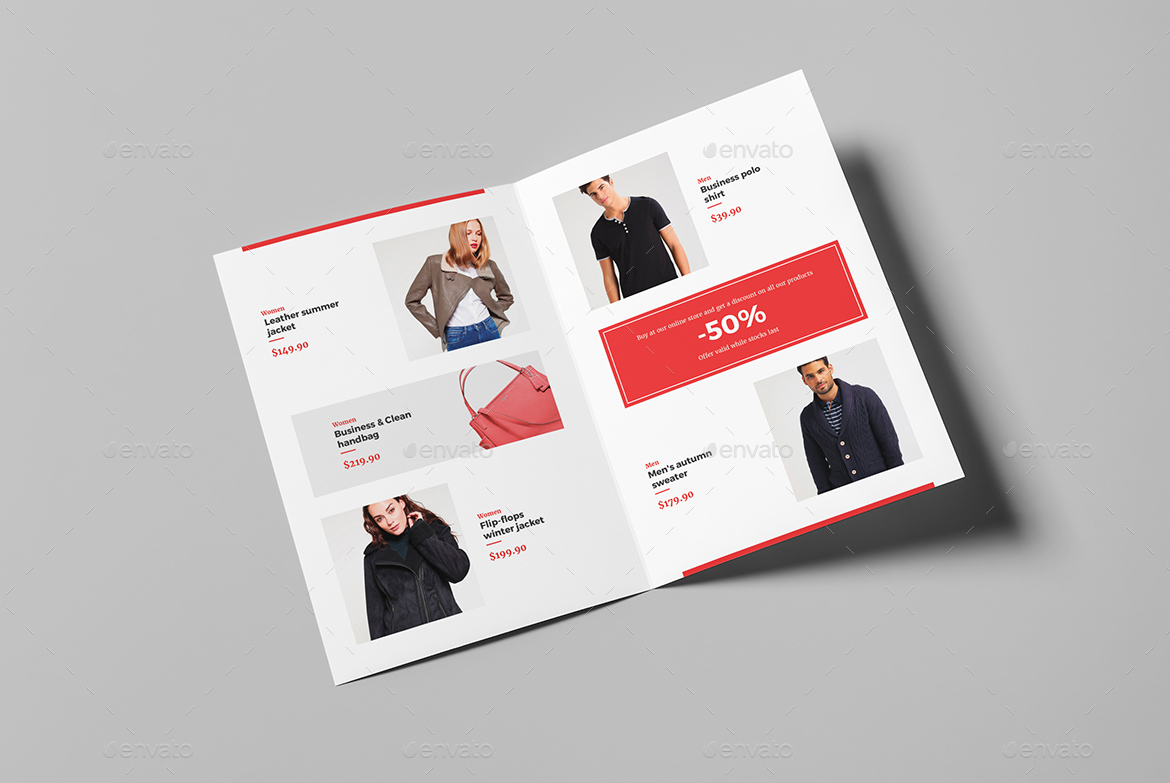 Brochure Fashion Look Book Bi Fold By Artbart Graphicriver