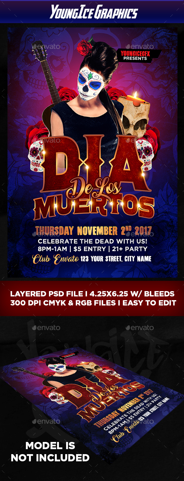 Dia De Los Muertos Flyer Template - Clubs & Parties Events
