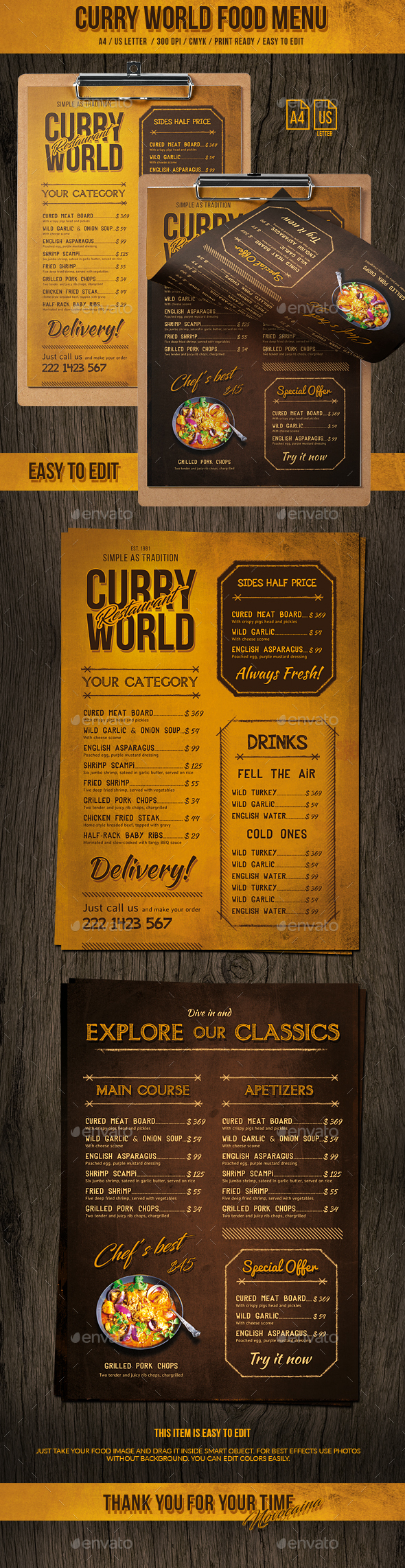 GraphicRiver Curry World Retro Single Page Menu A4 and US Letter 20914522 GraphicRiver Curry World Retro Single Page Menu A4 and US Letter 20914522