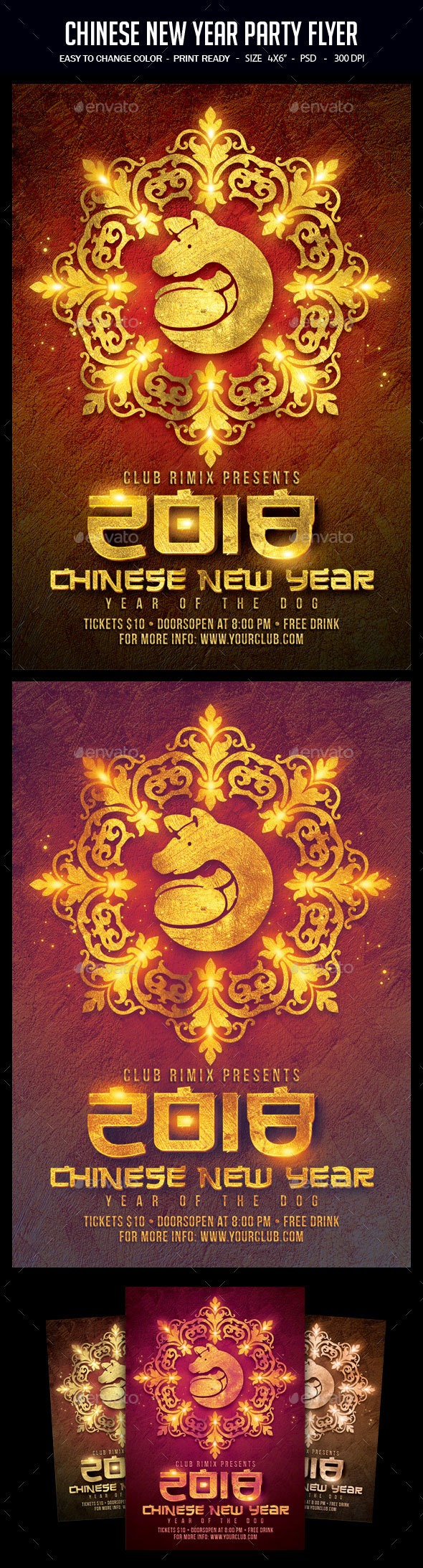 Print Template - GraphicRiver Chinese New Year Party Flyer ...
