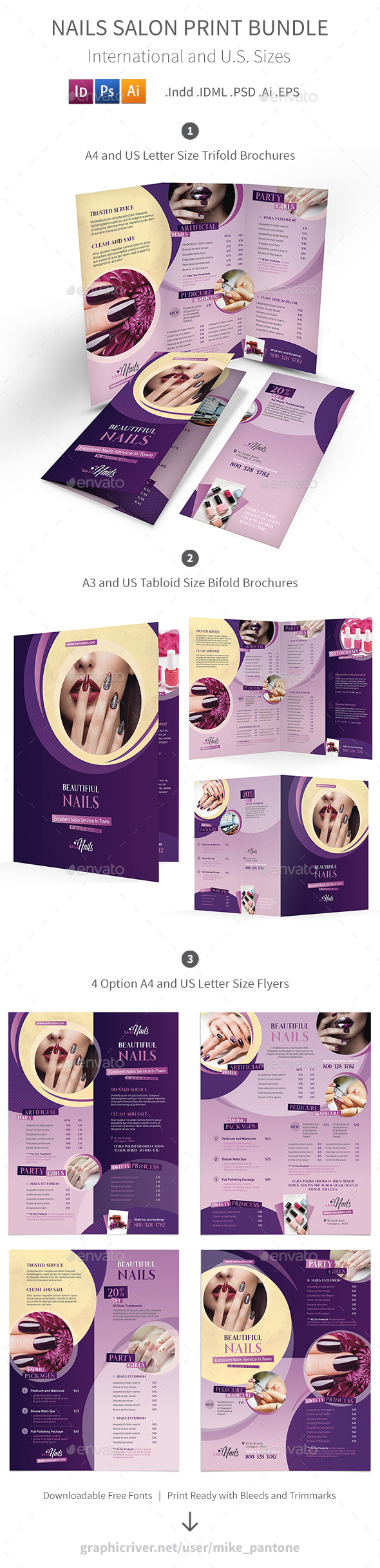 Nails Salon Print Bundle - Informational Brochures
