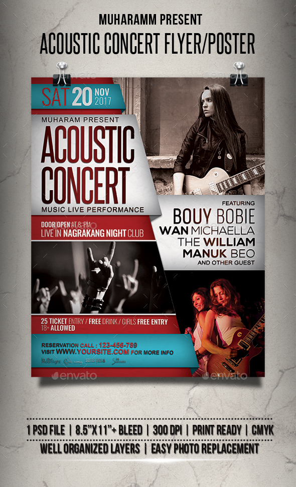 GraphicRiver Acoustic Concert Flyer Poster 20915805 GraphicRiver Acoustic Concert Flyer Poster 20915805